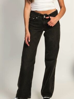 Levi's Black superlow loose jeans
